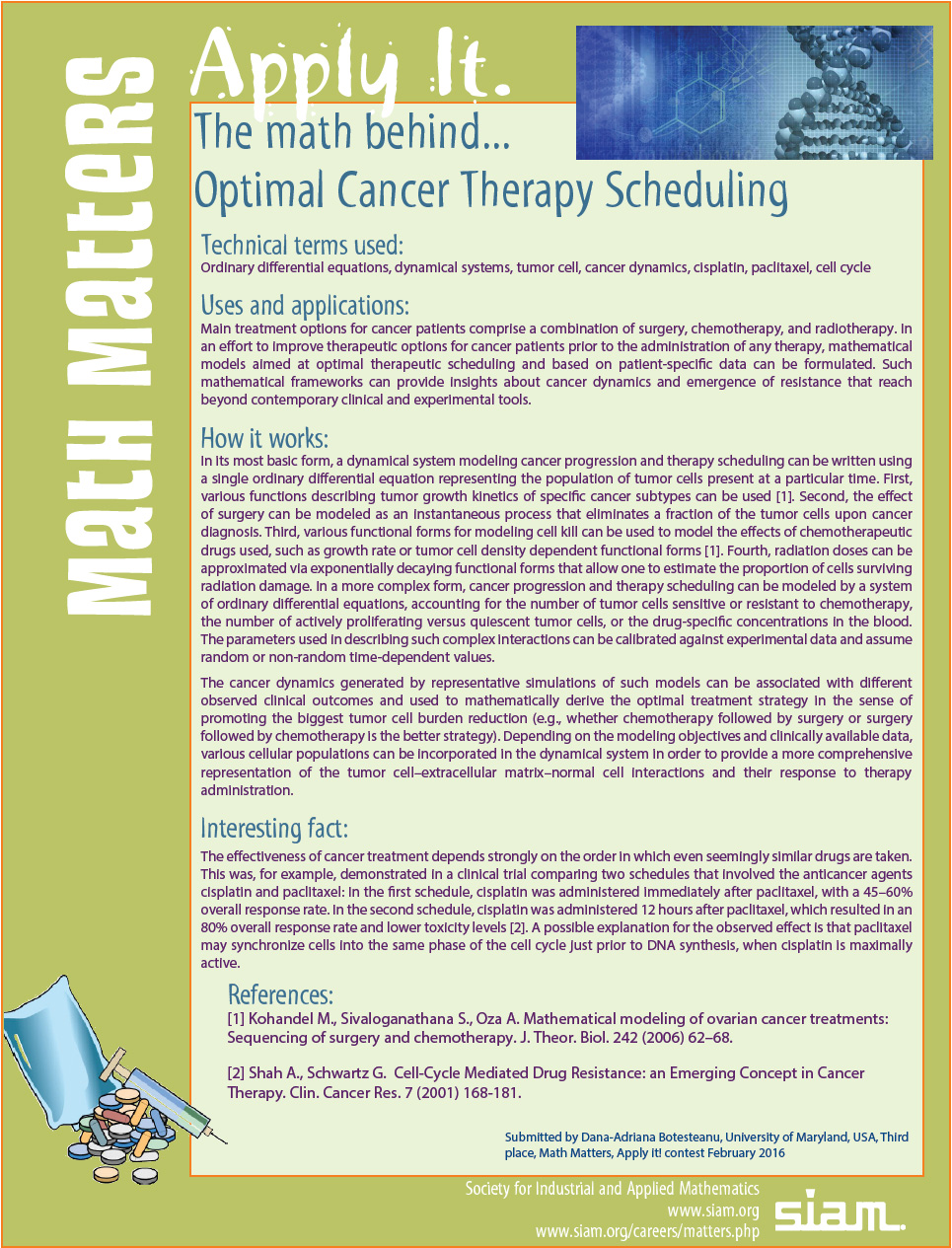 math behind Optimal Cancer Therapy Scheduling 